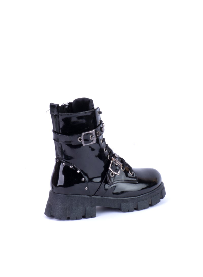 Run  HALF BOOT PATENT LEATHER-BLACK - Image 3