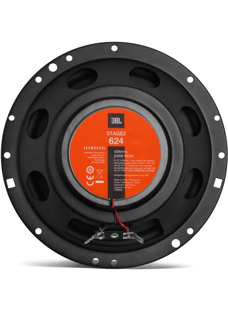 JBL JBL Stage2 624 6.5 Inch Two Way Coaxial Car Speaker | 40W RMS, 240W Peak Power  - Image 4