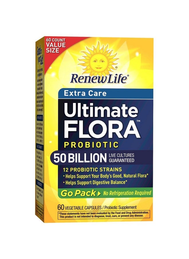 Renew Life رينيوا لايف إكسترا كير ألتيميت فلورا بروبيوتيك 50 مليار حزمة سفر، 60 حبة - Image 2