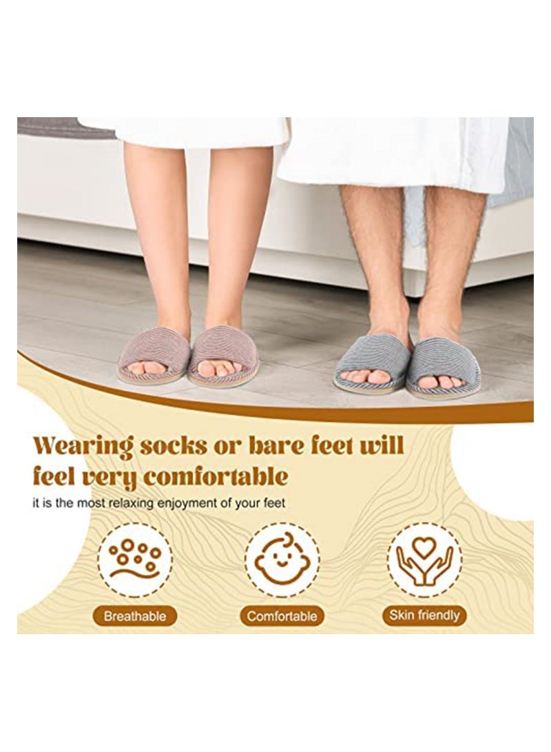 4 Pairs Disposable House Slipper for Guests Open Toe Breathable Slippers Spa Slippers Comfortable Indoor Home Slippers - Image 3