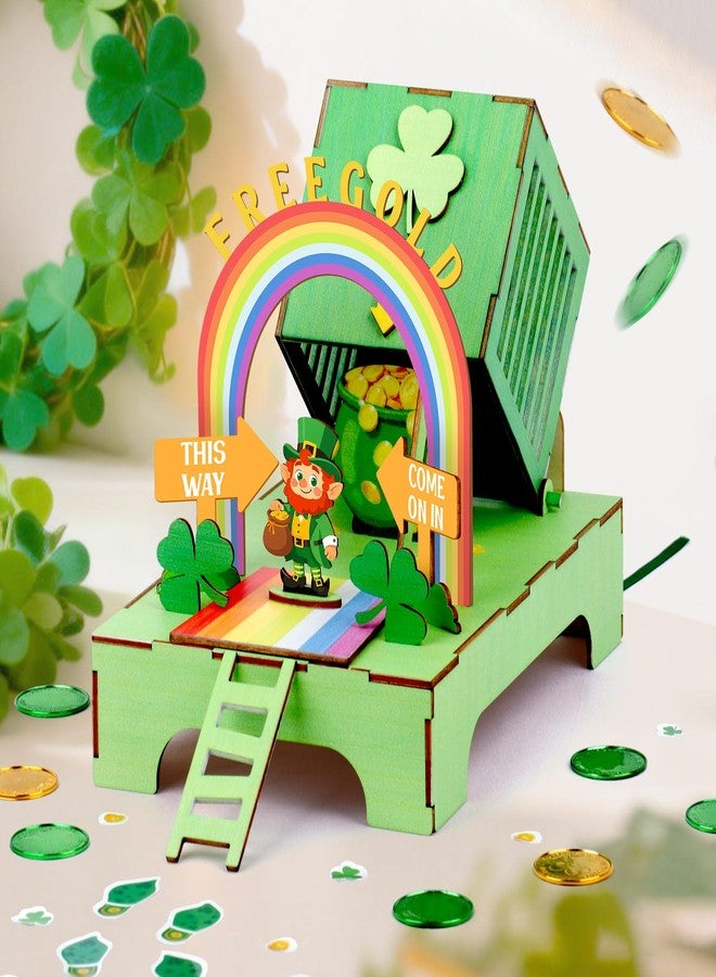 KOYILTD St Patricks Day Leprechaun Trap Kit, DIY Crafts Kit with Footprint Stickers & Leprechaun Figurine, St Patricks Day Decorations, for Party Supplies Favors Home Decor Accessories (Unique) - Image 1