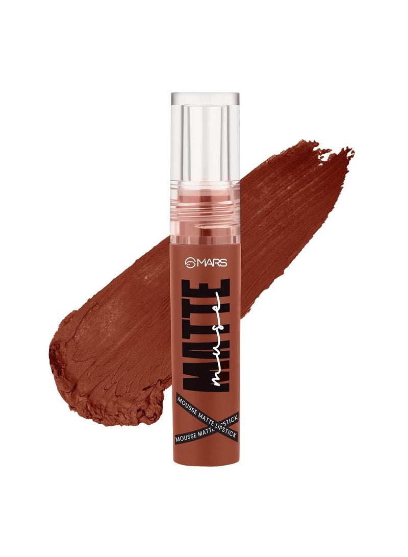 MARS COSMETICS Muse Mousse Lipstick (3ml) (14-RUNWAY QUEEN) with Doe-Foot Applicator | Highly Pigmented | Smooth Texture | Hydrating Formula | Blurry Lips Effect - Image 1