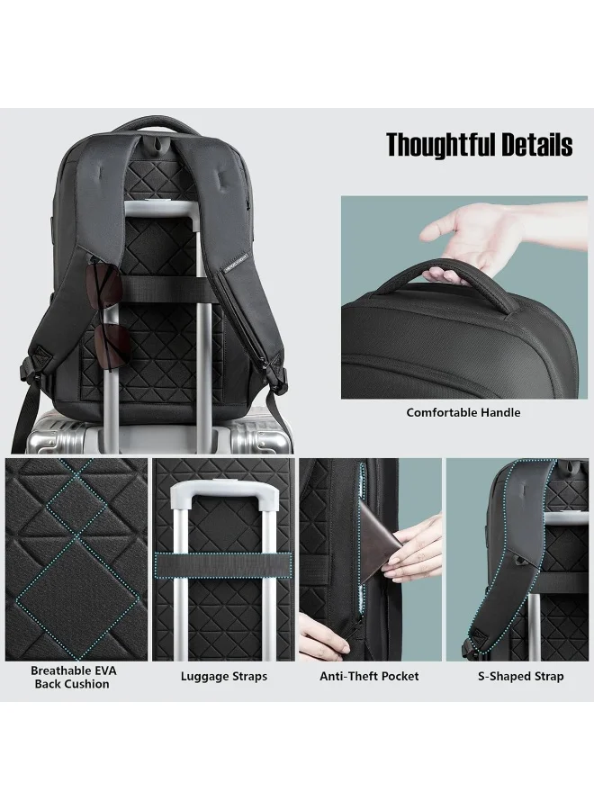 Mobcos Mobcos Back Pack Black 8966 Mobcos Back Pack Black 8966 Premium Waterproof Anti-Theft Laptop Backpack with USB Charging Port – Oxford Leather Business Travel Backpack for Men & Women, Slim Lightweight Work & College Bag  | Best Price UAE