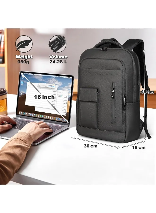 Mobcos Mobcos Back Pack Black 8966 Mobcos Back Pack Black 8966 Premium Waterproof Anti-Theft Laptop Backpack with USB Charging Port – Oxford Leather Business Travel Backpack for Men & Women, Slim Lightweight Work & College Bag  | Best Price UAE