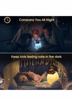Y&D Dinosaur Night Light for Kids, Nursery Baby and Toddler, Remote, Tap, Touch Control, USB Rechargeable Battery, Portable Animal Lamp Bedroom, Safe Toys, 16 Colors Changing  - Image 5