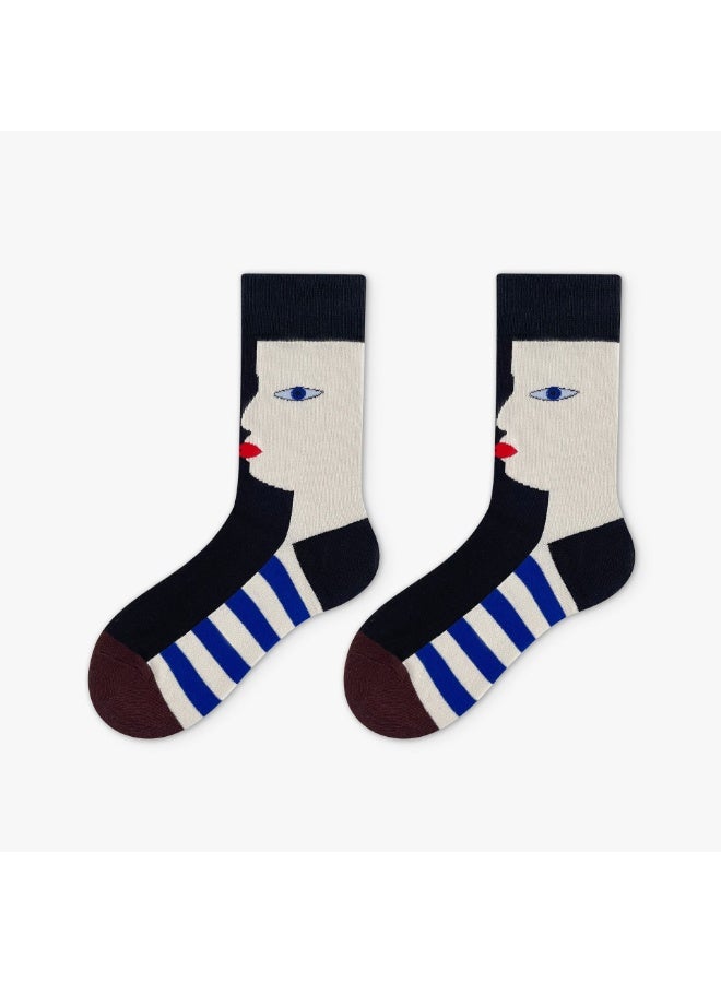 KUYING Fashion Anti Slip Breathable Sports Socks Four Piece Set 