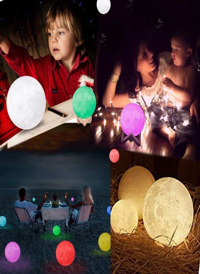 GLIVE (LABEL) PLA Plastic 16 Color Changing Led 3D Printed Rechargeable Moon Light (Multicolour) - Image 5