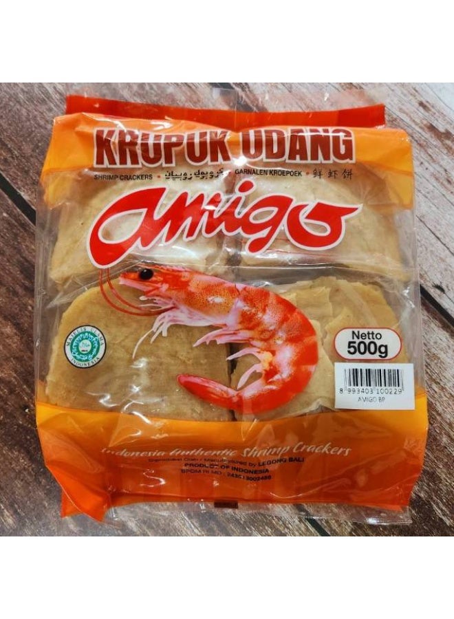 Amigo Indonesian Authentic Shrimp Crackers (Krupuk Udang) – 500g Pack – Crispy and Delicious Seafood Appetizer - Image 3