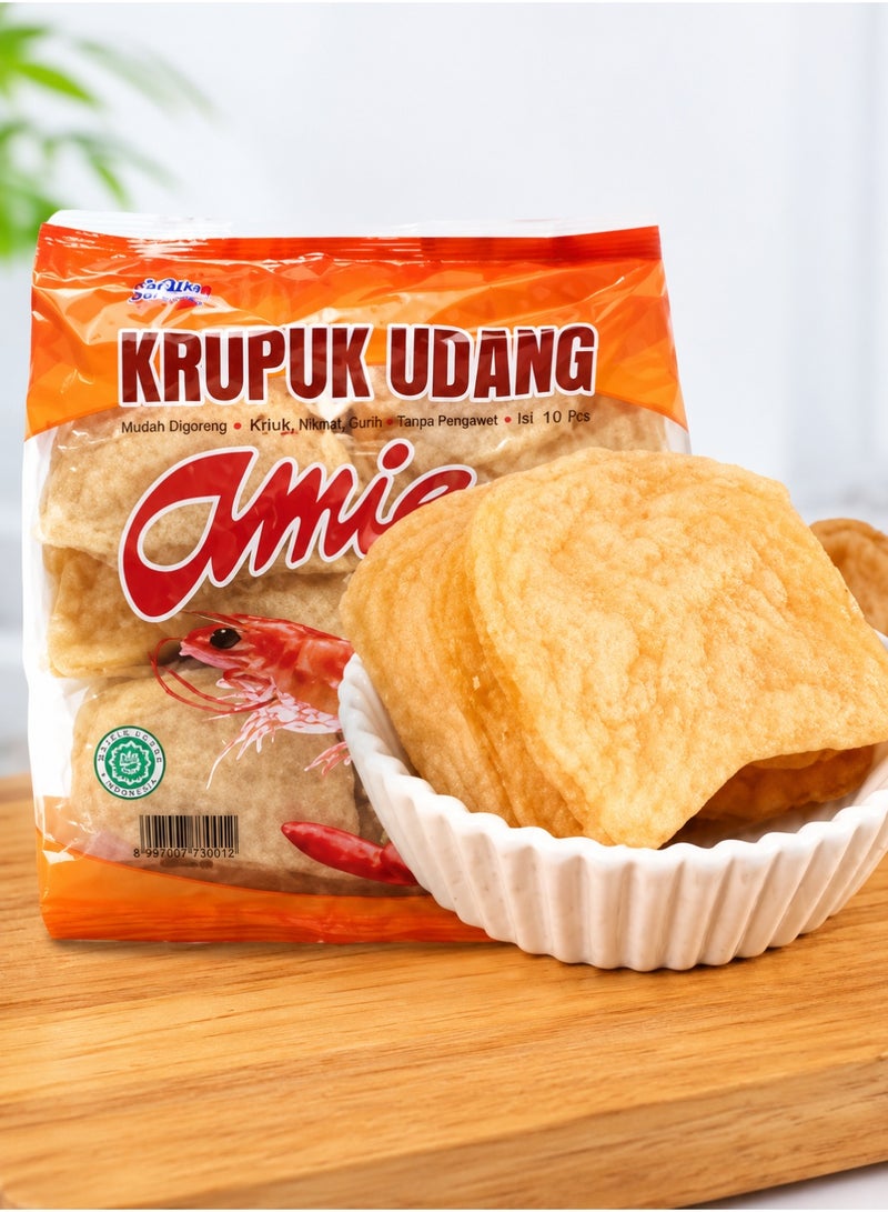 Amigo Indonesian Authentic Shrimp Crackers (Krupuk Udang) – 500g Pack – Crispy and Delicious Seafood Appetizer - Image 2