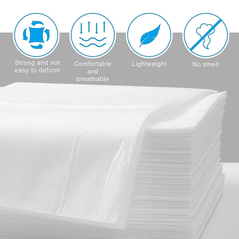 SURGICOMFORT Surgicomfort Disposable bedsheet for Salon spa Parlor Massage Table Travel Hotels White 31x72inch 10 pcs nonwoven Fabric  - Image 4
