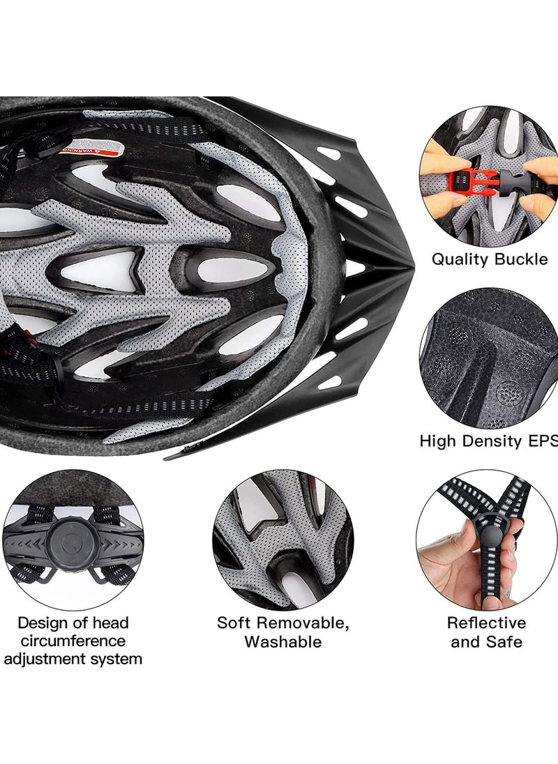 CMGTYYD Adult Bike Helmet,Lightweight Bicycle Helmet,Adjustable Mountain & Road Cycling Helmet, 18 Vents with Adjustable Strap & Detachable Visor for Mens Womens  - Image 3