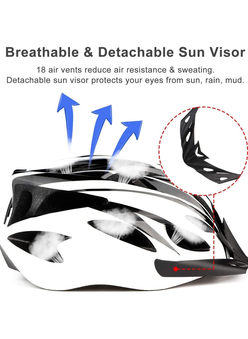 CMGTYYD Adult Bike Helmet,Lightweight Bicycle Helmet,Adjustable Mountain & Road Cycling Helmet, 18 Vents with Adjustable Strap & Detachable Visor for Mens Womens  - Image 5