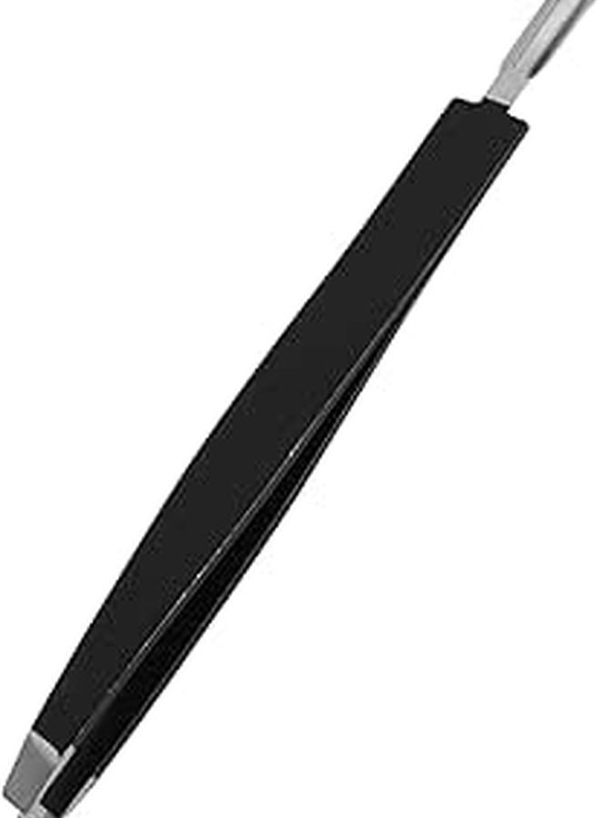 Dual Head Stainless Steel Eyebrow Tweezer And Eyelash Applicator Slant Tip Black - Image 1