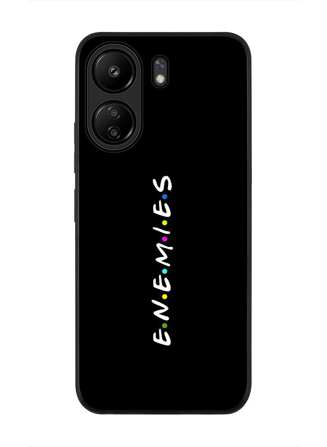 Stylizedd حافظة حواف سوداء متينة لهاتف Xiaomi Redmi 13C 4G، حافظة مرنة رقيقة من المطاط TPU - أعداء - Image 1