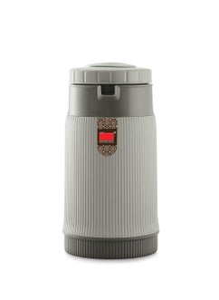 Nabhya Nabhya PU Insulated Inner Stainless Steel Hot & Cold Tea Flask, 1100ML Ribbed Design Tea Flask with Easy-Pour Lid, Durable BPA-Free Plastic Body, Ideal for Tea, Coffee, (Grey, 1100ML)  - Image 1