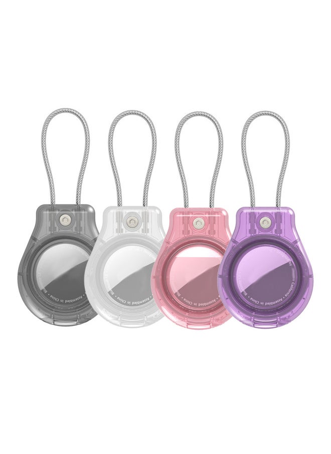 Generic - Suitable For Apple Airtag Protective Cover Locator Anti-loss Device Three-proof All-inclusive Safety Lock Metal Rope Protective Cover-Color:Transparent-Applicable Models:Suitable For Apple Airtag Protective Case - Image 1