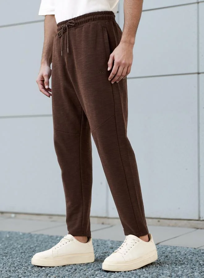 Kappa Regular Fit Panelled Joggers with Drawstring Closure and Pockets