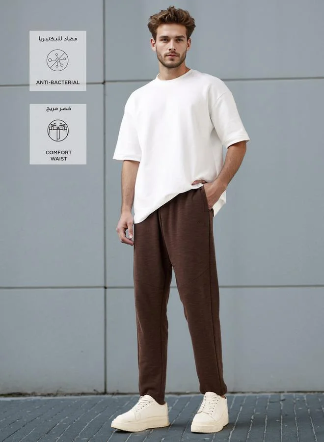 Kappa Kappa Regular Fit Panelled Joggers with Drawstring Closure and Pockets