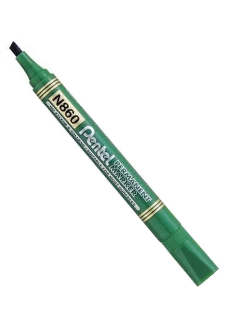 Pentel 12-Piece Permanent Marker Chisel Tip Green Ink - Image 2