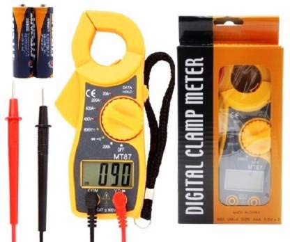DV Mini PocketSized Digital Clamp Meter Electronic Tong Tester Clamping Meter Digital Multimeter 2000 Counts  - Image 1