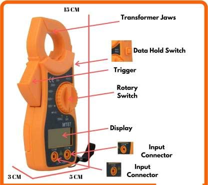 DV Mini PocketSized Digital Clamp Meter Electronic Tong Tester Clamping Meter Digital Multimeter 2000 Counts  - Image 3