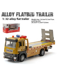 Tianying Alloy Car Model 1:32 Flat Transporter Obstacle Removal Trailer Back Force Sound Toy Car Music Model Ornaments-Color:8990B Yellow Window Box