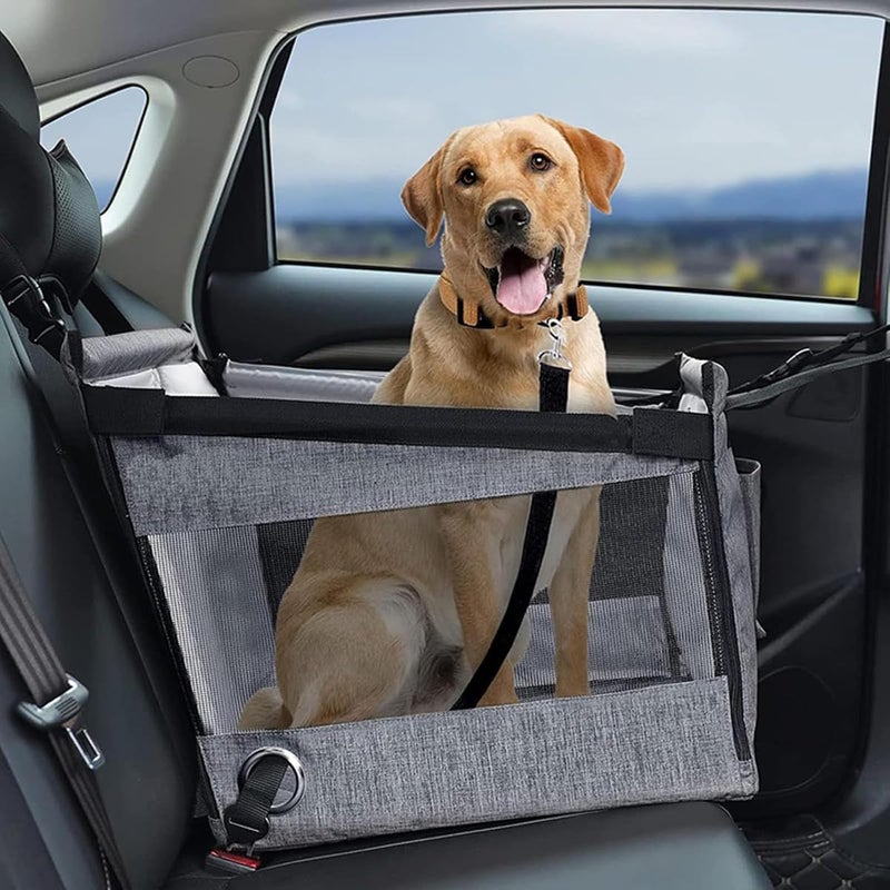 Dog Car Seat for Small/Medium Dogs, Reinforced Dog Hammock for Car Front Back Seat with Comfortable Waterproof Pad, Adjustable Safety Belt, for Pets' Travel by Cars,Trucks,SUVs - Image 1