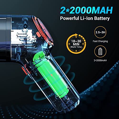 FYA Car Vacuum Cleaner-LT101, Cordless Vacuum High Power Strong Suction, USB Rechargeable Handheld Vacuum for Wet/Dry/Car/Home/Office/Pet Hair/Computer, Black, HEPA Filter - Image 3