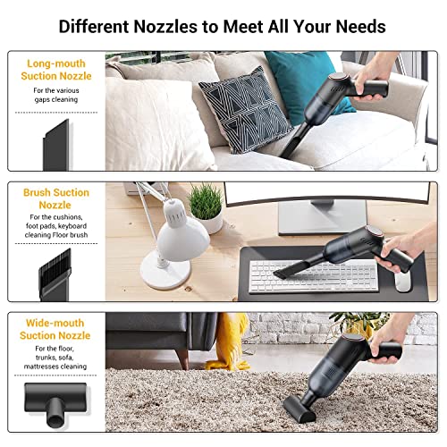 FYA Car Vacuum Cleaner-LT101, Cordless Vacuum High Power Strong Suction, USB Rechargeable Handheld Vacuum for Wet/Dry/Car/Home/Office/Pet Hair/Computer, Black, HEPA Filter - Image 4