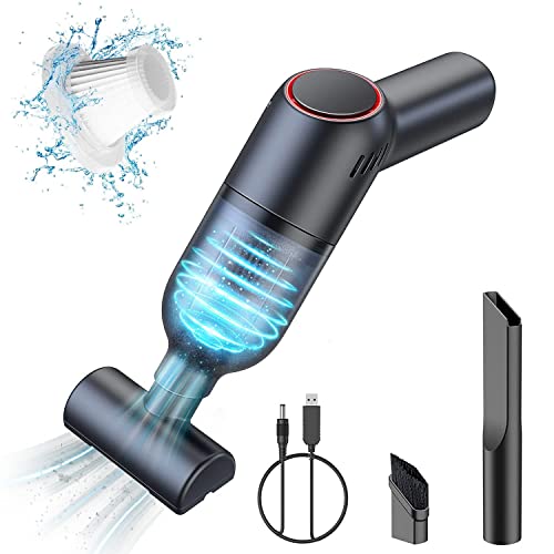 FYA Car Vacuum Cleaner-LT101, Cordless Vacuum High Power Strong Suction, USB Rechargeable Handheld Vacuum for Wet/Dry/Car/Home/Office/Pet Hair/Computer, Black, HEPA Filter - Image 1