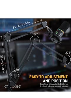 Maono MAONO Microphone Arm, Microphone Boom Arm Stand (BA20) - Max Load 1kg, Metal Hanging Microphone Stand with Desk Clamp, 3/8" to 5/8" Screw Adapter, for MAONO Series and Other Microphones  - Image 3