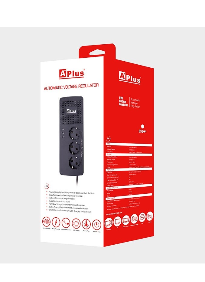 APLUS - PlusShield 6 Series voltage Regulator ( AVR ) 1000VA - Image 1
