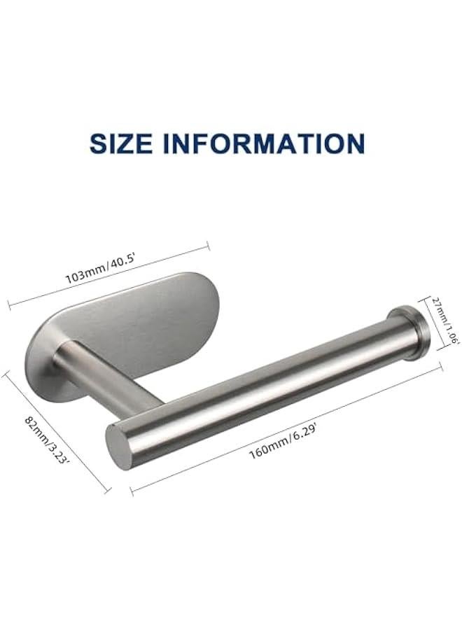 HOOKOR Toilet Paper Holder Self Adhesive, Premium Thicken SUS304 Stainless Steel Rustproof Adhesive Toilet Roll Holder no Drilling for Bathroom, Kitchen, Washroom，2Pack (Silver) - Image 4