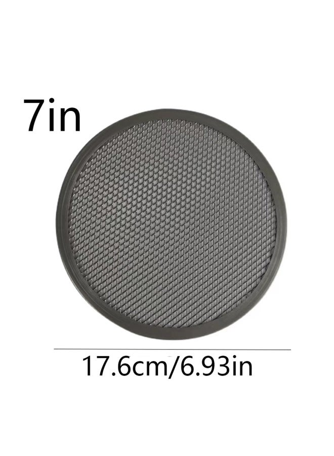 Hard Film Pizza Grill Net 7891012 Inch Non-stick Screen Baking Pan High Temperature Resistant Pizza Cold Fermented Cake Bottom Special Net-Specifications:7inch Coated Mesh Disk  - Image 1