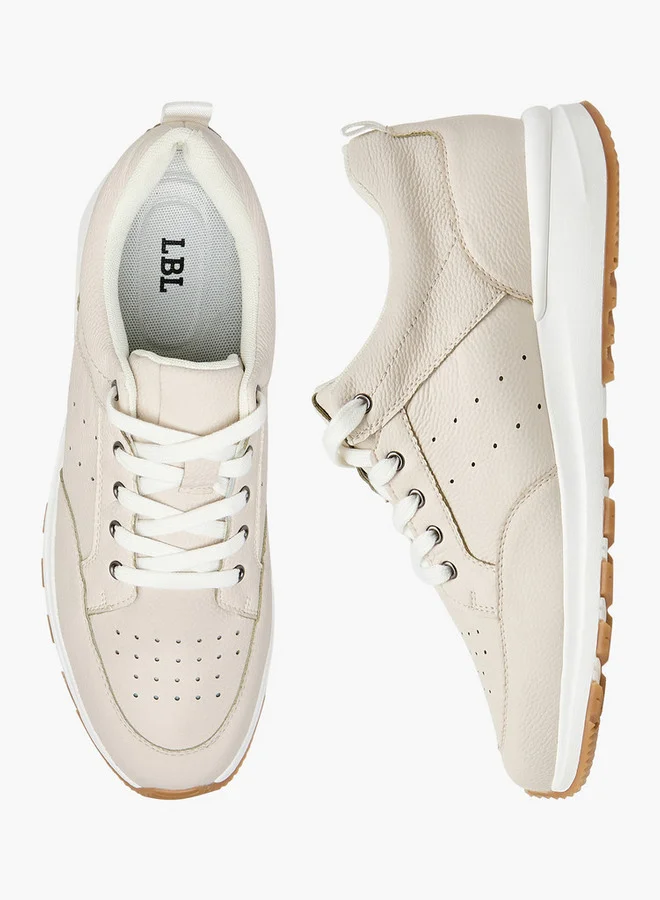 ال بي ال من شو اكسبرس Men Perforated Sneakers with Lace-Up Closure