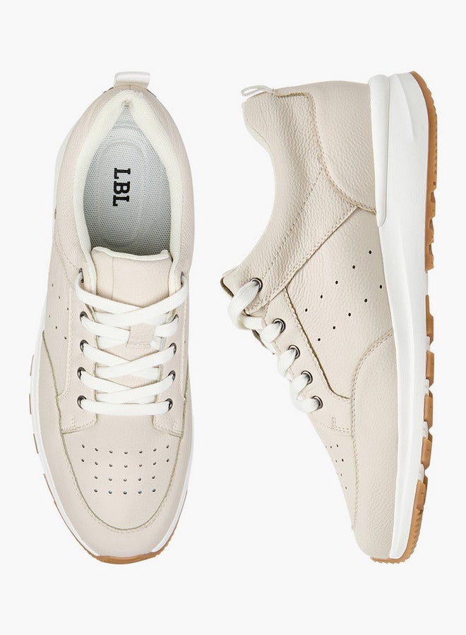 LBL by Shoexpress Men Perforated Sneakers with Lace-Up Closure  - Image 1