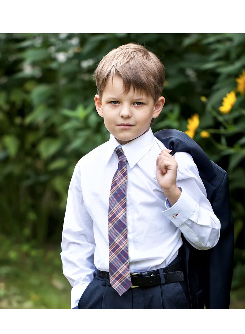 KASTWAVE 4 Pcs Kids Tie for Boys Adjustable Zipper Youth Students Children Toddler Necktie for Shirt Wedding Graduation School Uniform 6-12 Years - Image 4
