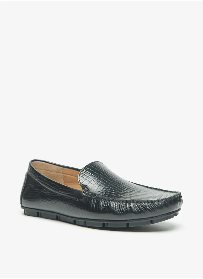 دوتشيني Men's Textured Slip-On Moccasins