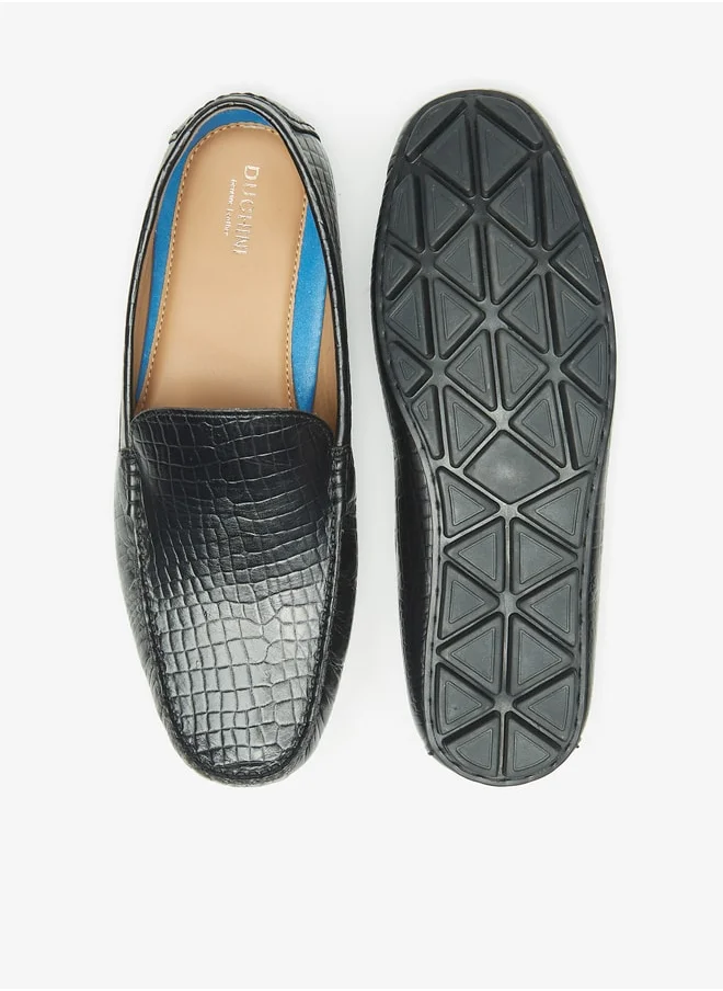 DUCHINI Men's Textured Slip-On Moccasins