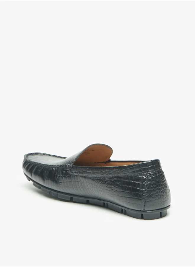 DUCHINI Men's Textured Slip-On Moccasins