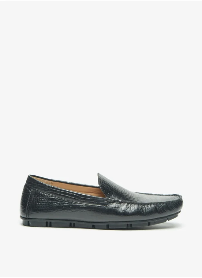 DUCHINI Men's Textured Slip-On Moccasins