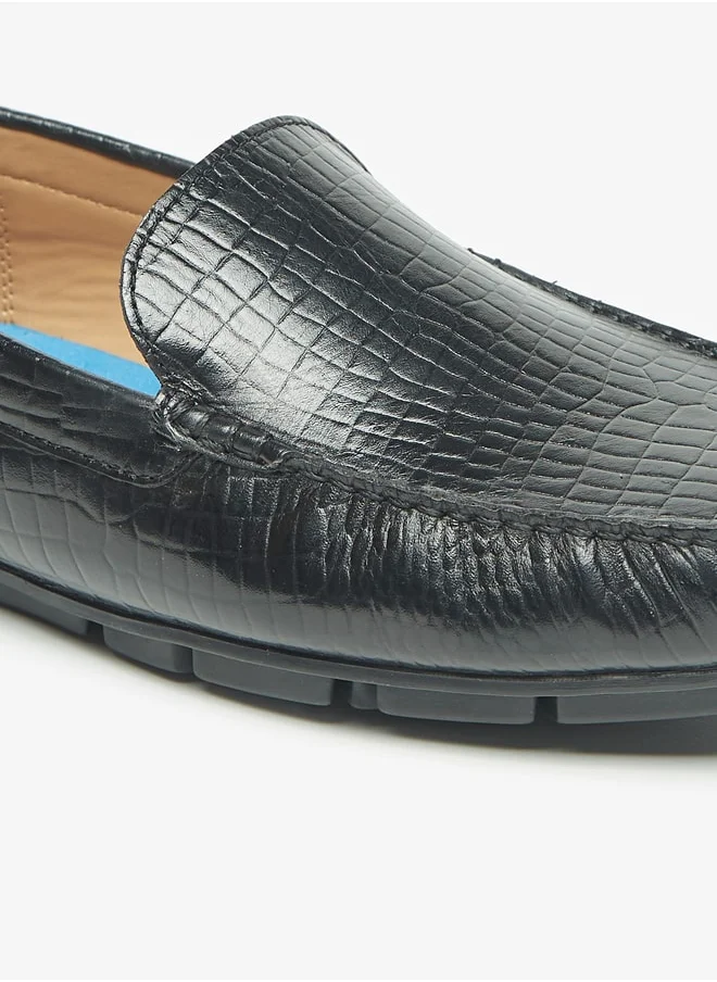 DUCHINI Men's Textured Slip-On Moccasins