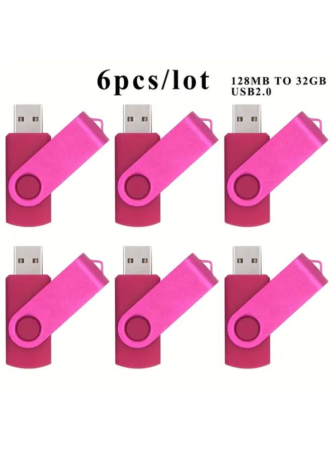 6Pcs 512MB USB 2.0 Flash Drive Set For Data Storage Transfer Business Gift - Image 1
