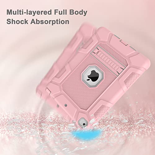 Rantice iPad 6th Generation Cases, iPad 5th Generation Case, iPad Air 2 Case, iPad 9.7 Case, Shockproof Rugged Drop Protection Cover for iPad 9.7'' A1893/A1954/A1822/A1823, Pink+Gray - Image 5