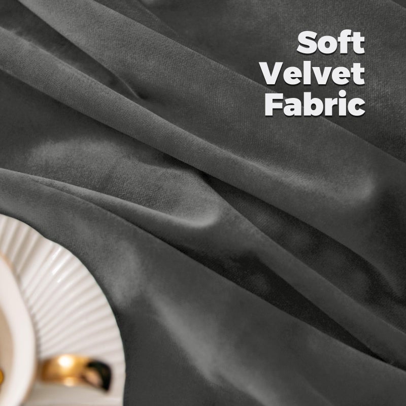 BGment Grey Velvet Curtains 90 Inches for Bedroom, Thermal Insulated Blackout Curtains Room Darkening Drapes with Back Tab and Rod Pocket for Living Room, Set of 2 Panels, 52 x 90 Inch - Image 5
