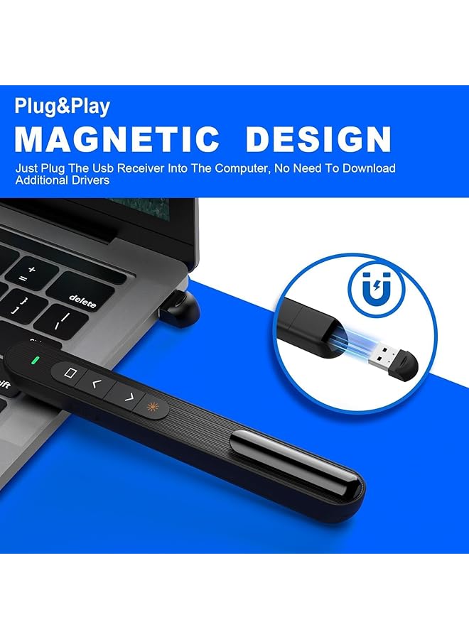 إيروريكس أداة عرض تقديمي للتحكم في مستوى ارتباط تشعبي لعرض تقديمي لاسلكي Ppt Powerpoint Clicker Rf 2.4Ghz USB للتحكم عن بعد في العرض التقديمي Powerpoint Clicker لـ Keynote Ppt Mac Pc - Image 2