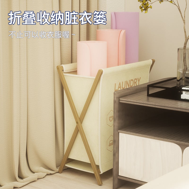 Dirty Clothes Basket Dirty Clothes Basket Household Foldable Yoga Mat Storage Basket Nanzhu Large Dirty Clothes Storage Basket - Image 4