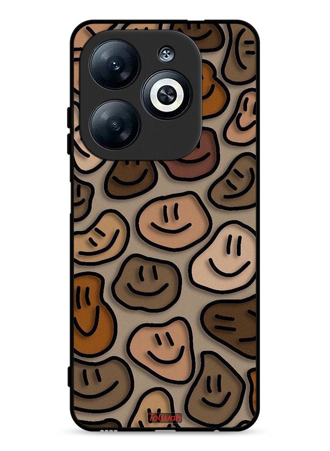 Tolwak Infinix Smart 8 4G Protective Case Cover Smiley Faces Art - Image 1