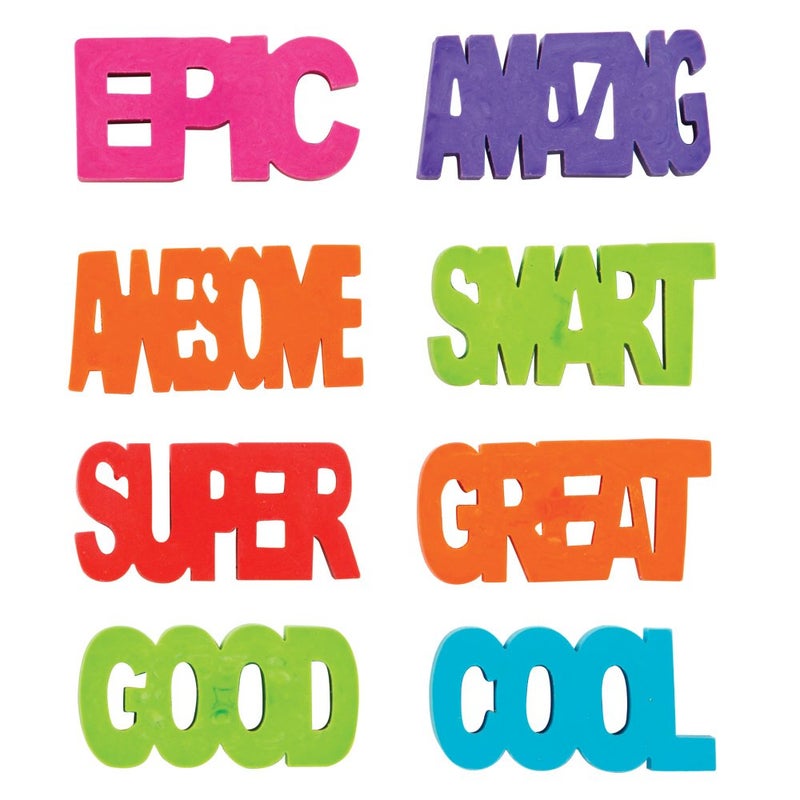 Geddes Raymond Geddes Positive Attitude Erasers for Kids (Pack of 24) - Image 1