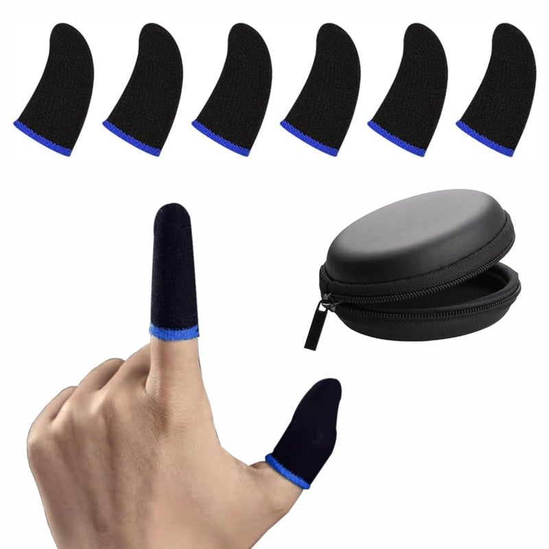 SKYCELL Gaming Finger Sleeves – Premium Thumb Sleeves for PUBG & Mobile Gaming (3 Pairs with Black Pouch) - Image 1